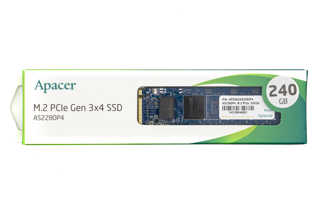 Apacer 240GB gyári új M.2 (2280) PCIe NVME SSD kártya (AP240GAS2280P4-1)