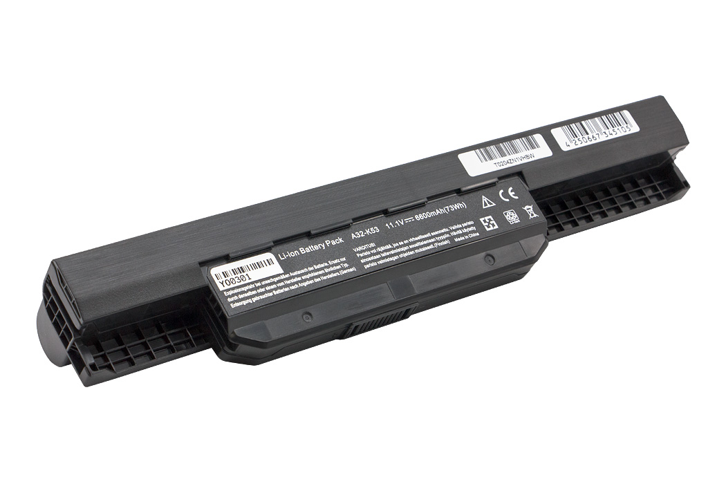 Asus X53 sorozat X53SG laptop akkumulátor, új, gyárival megegyező minőségű helyettesítő, 9 cellás (6600mAh)