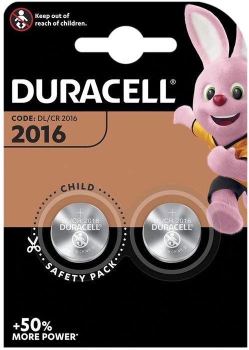 Duracell DL2016, CR2016 CMOS, 2db 3V-os elem