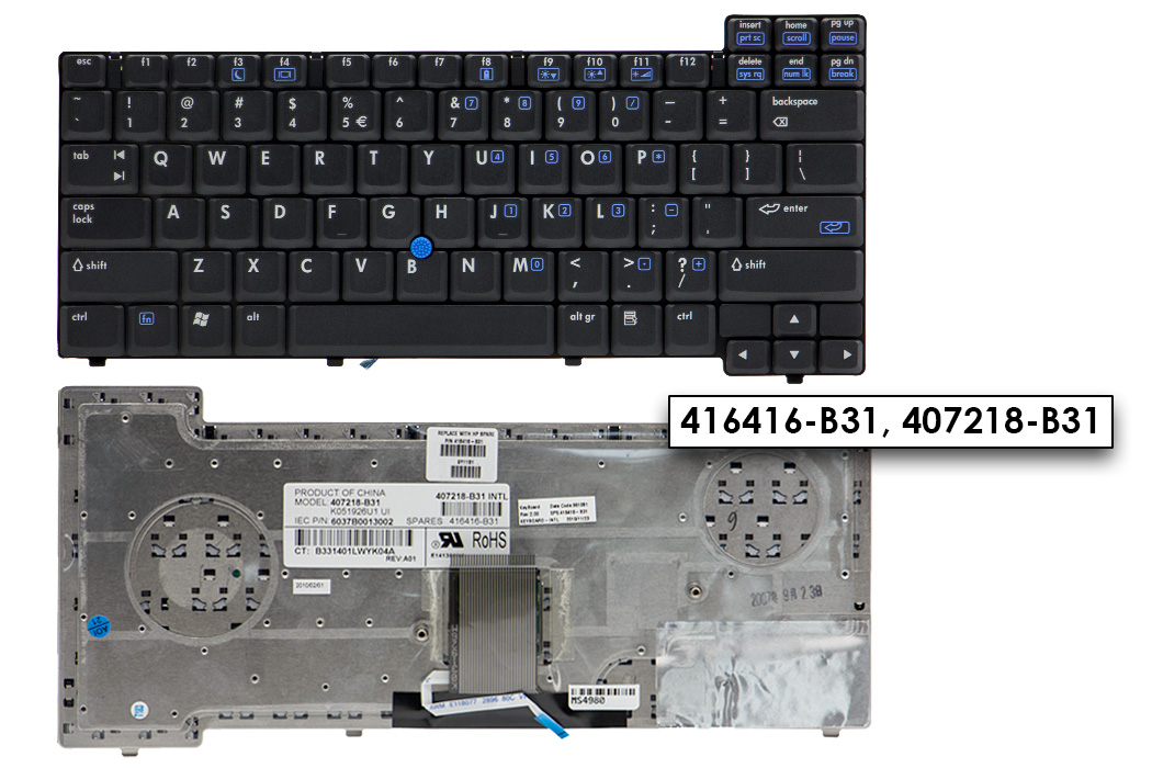 HP Compaq nx sorozat nx8420 fekete nemzetközi angol laptop billentyűzet