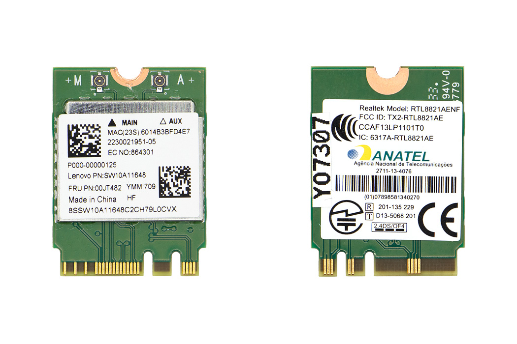 RealTek RTL8821AENF PCI-e M.2 NGFF gyári új WiFi (802.11AC) + Bluetooth 4.0 kártya Lenovo (00JT482)