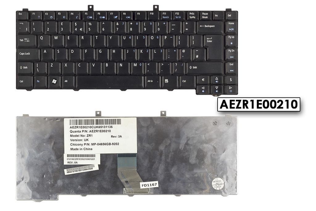 Acer Aspire 1693 fekete UK angol laptop billentyűzet