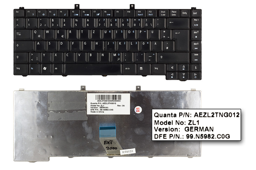 Acer Aspire 1689 fekete német  laptop billentyűzet