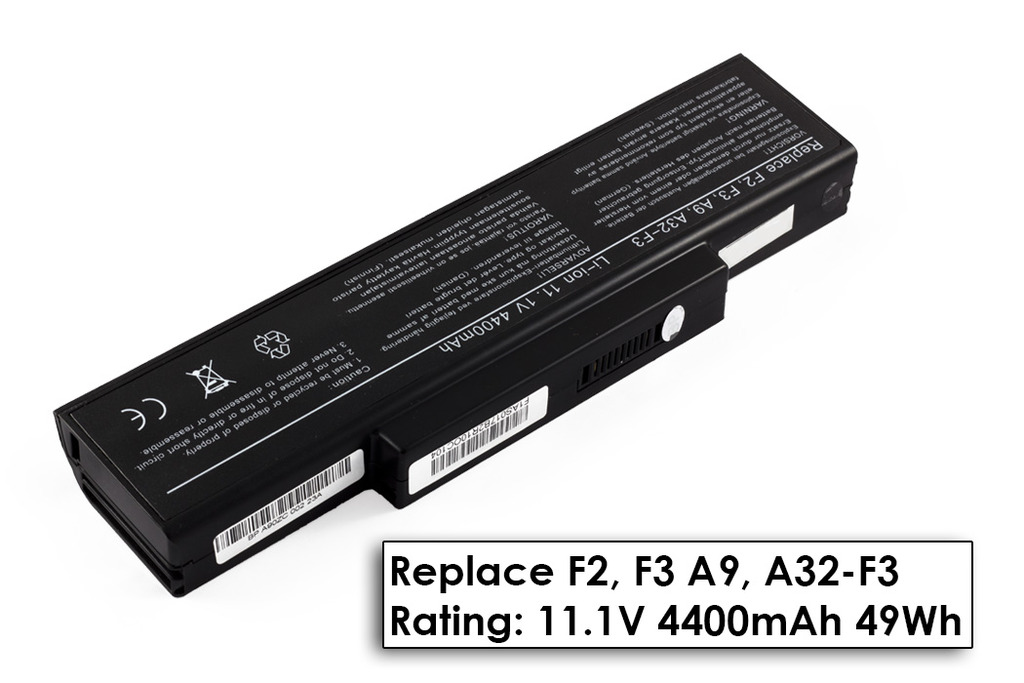 Asus F3 sorozat F3M laptop akkumulátor, új, gyárival megegyező minőségű helyettesítő, 6 cellás (4400mAh)