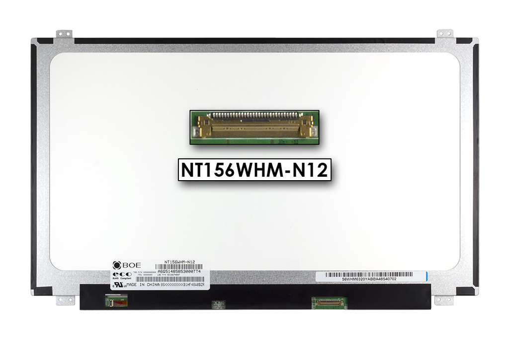 Gyári új fényes 15.6'' HD (1366x768) eDP LED Slim kijelző (359,5mm széles) (csatlakozó: 30 pin - jobb)