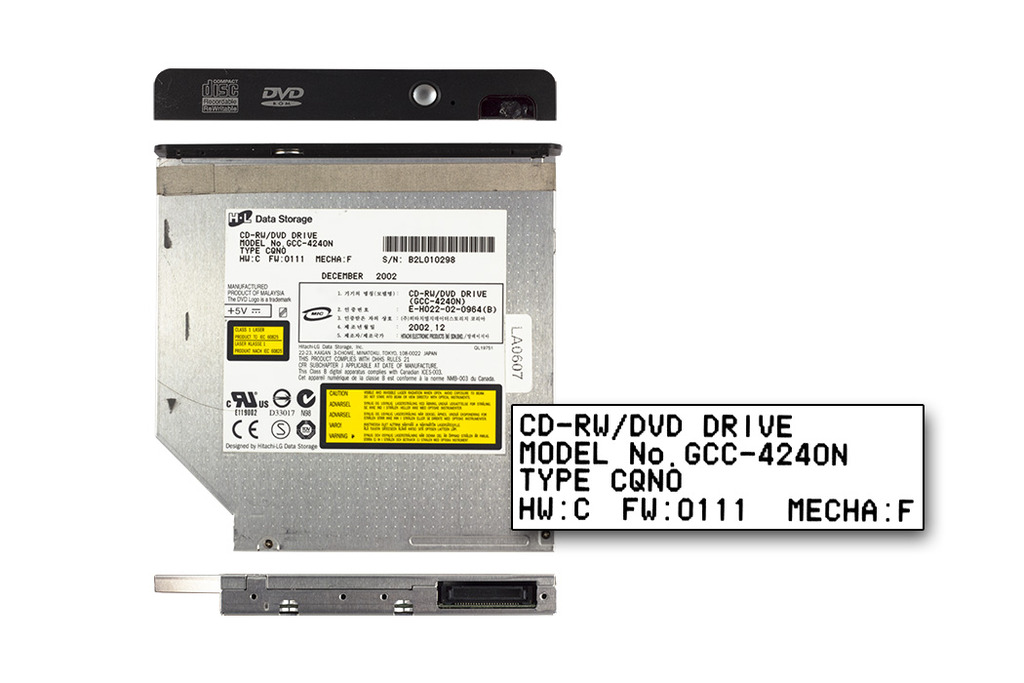 Compaq evo n1015v, n1020v Presario 900, 1500 használt Hitachi-LG GCC-4240N IDE CD-író DVD olvasó combo (SPS 311627-001)