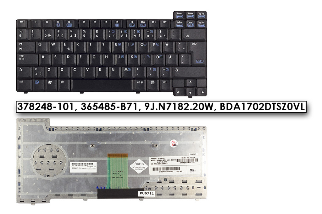 HP Compaq nx sorozat nx6325 fekete svéd/finn laptop billentyűzet