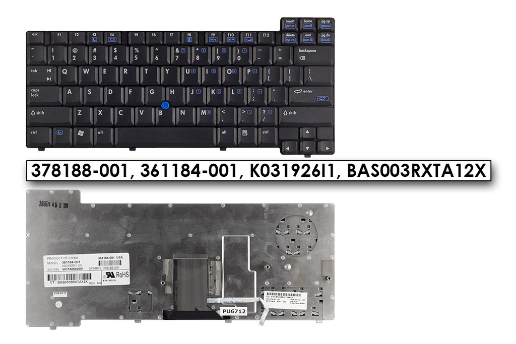 HP Compaq nx sorozat nx6325 fekete US angol laptop billentyűzet