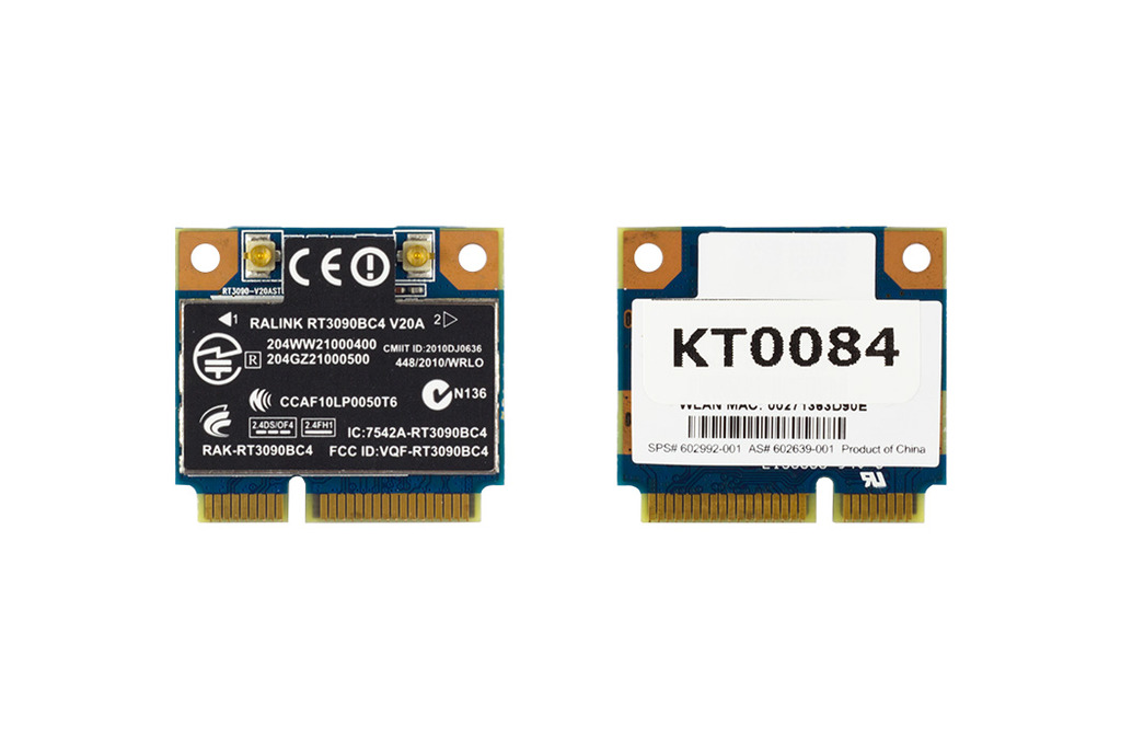 HP CQ56, 4320s, 4520s gyári új Mini PCI-e (half) WiFi és bluetooth kártya, 602992-001, RT3090BC4 