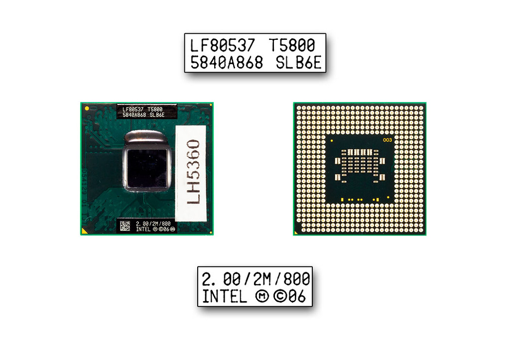 Intel Core 2 Duo T5800 2000MHz használt CPU (SLB6E)