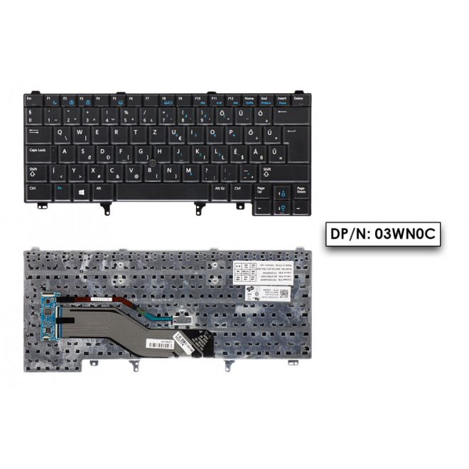Dell Latitude E6220 fekete magyar Laptop billentyűzet