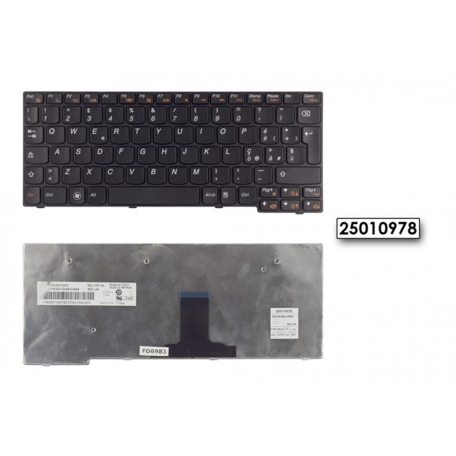 Lenovo IdeaPad S10-3A fekete olasz Laptop billentyűzet