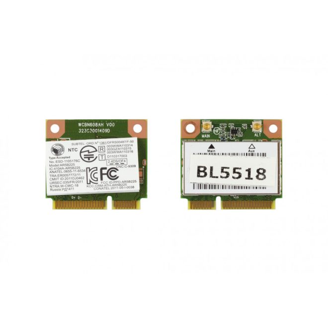 Atheros AR5B225 használt Mini PCI-e (half) WiFi és Bluetooth kártya