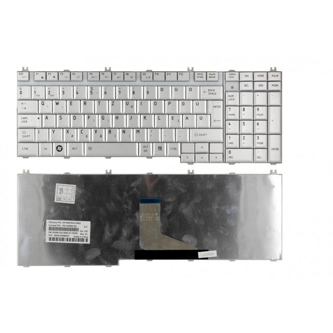 Toshiba Satellite P305 ezüst magyar Laptop billentyűzet