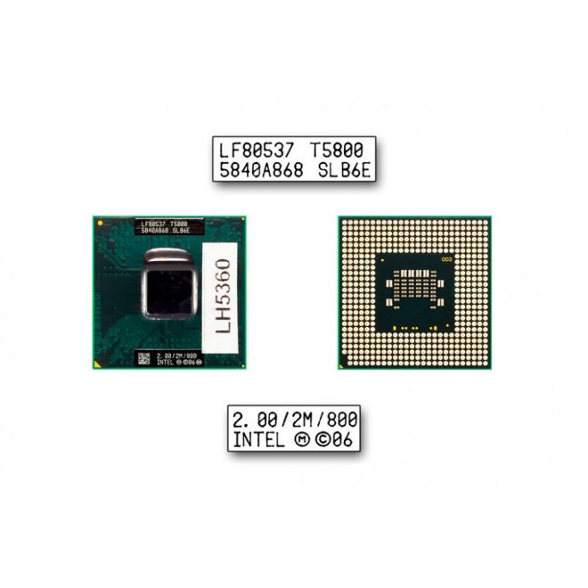 Intel Core 2 Duo T5800 2000MHz használt CPU (SLB6E)