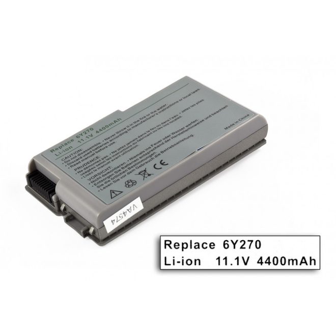 Dell Latitude D505 Laptop Akkumulátor, új, gyárival megegyező minőségű helyettesítő, 6 cellás (4400mAh)