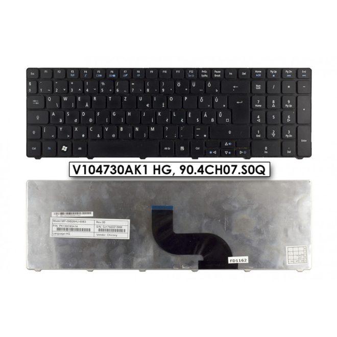 Acer eMachines E642 fekete magyar Laptop billentyűzet