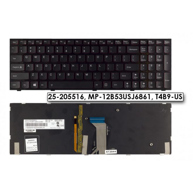 Lenovo IdeaPad Y590 fekete US angol Laptop billentyűzet