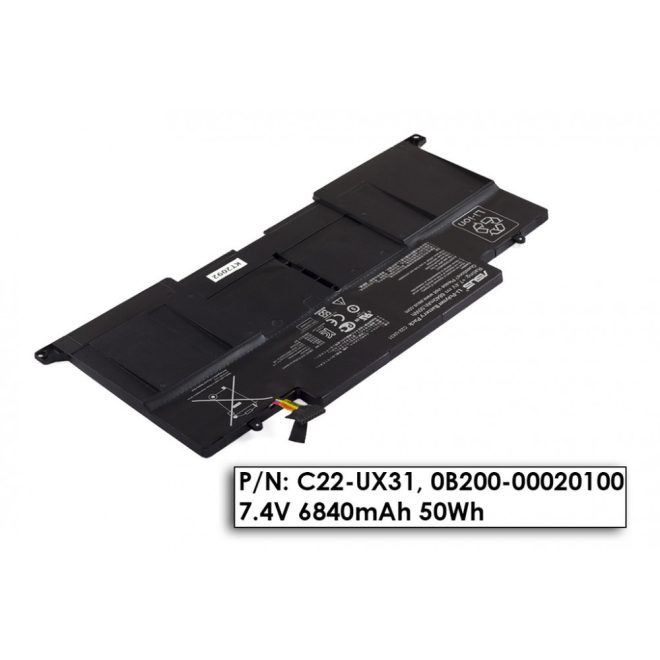 Asus ZenBook UX31A Laptop Akkumulátor, gyári új,  cellás (6840mAh)