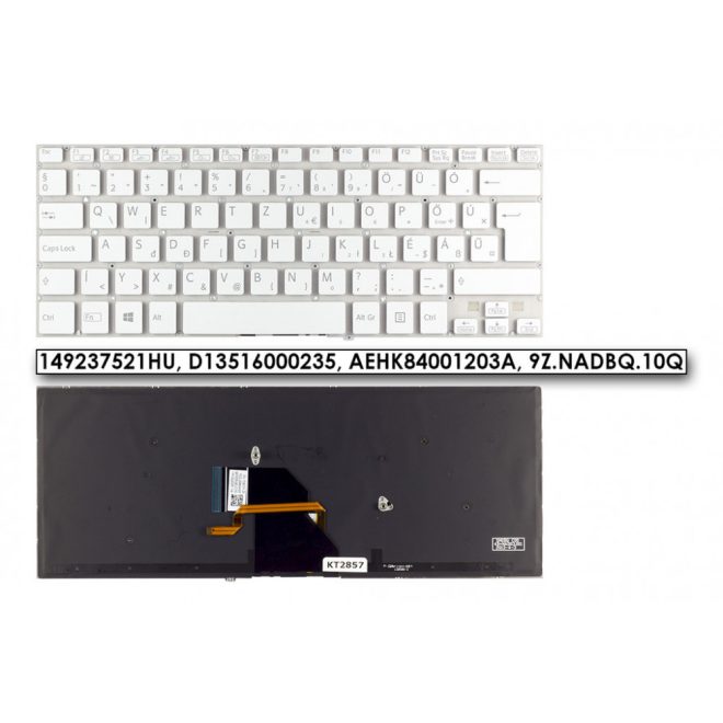 Sony VAIO SVF14 (WIN8) gyári új magyar háttér-világításos fehér billentyűzet,149237521HU