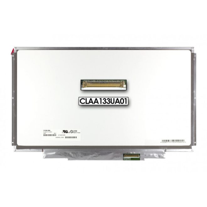 Gyári új matt 13.3' HD+ (1600x900) LED Slim kijelző (csatlakozó: 40 pin - jobb) CLAA133UA01 