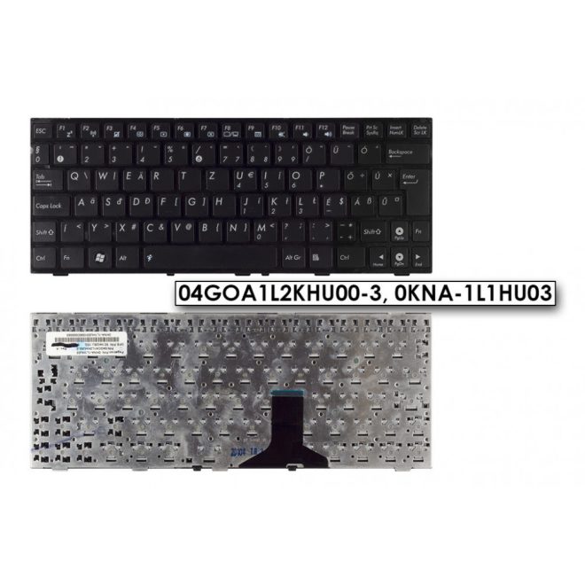 Asus EEEPC 1005PE, 1005PR,1008P MAGYAR fekete laptop billentyűzet, 90R-OA214K2H00Q