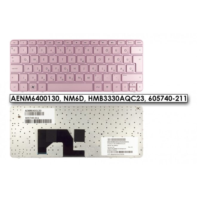HP Mini 210-1000 gyári új magyar pink netbook billentyűzet (SPS 605740-211)