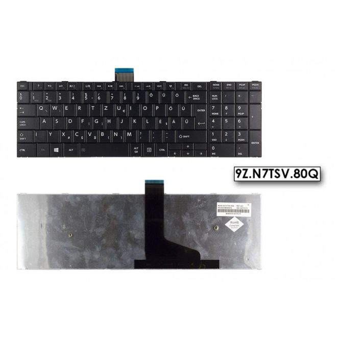 Toshiba Satellite C50, C50-A MAGYAR fekete laptop billentyűzet (H000053510)