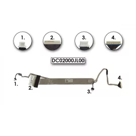   Acer Aspire 5530, 5530G használt kijelző kábel, webkamera csatlakozóval, LCD cabel with webcam connector, DC02000JL00