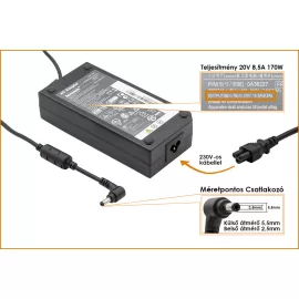   Lenovo IdeaPad Y510p 20V 8.5A 170W gyári új töltő (36200401)