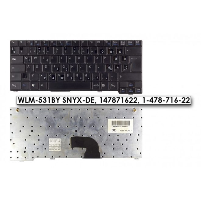 Sony Vaio PCG-6D1M használt magyarított billentyűzet (WLM-531BY SNYX-DE, 147871622, 1-478-716-22)