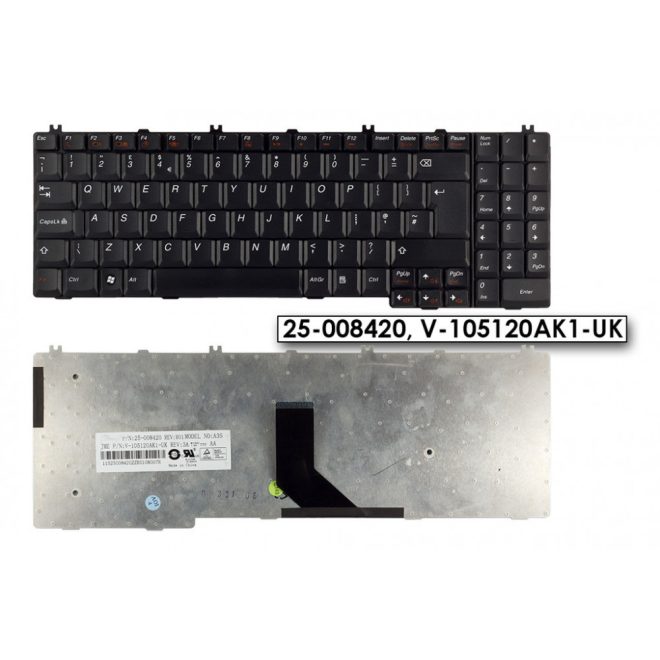 Lenovo IdeaPad B560 fekete UK angol Laptop billentyűzet
