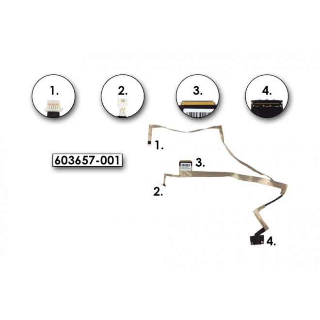 HP Pavilion DV6-3000, DV6T-3000, DV6Z-3000 sorozatú gyári új LCD kijelző kábel (603657-001)