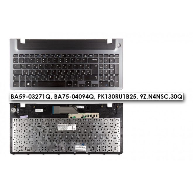 Samsung NP NP350V5C ezüst-fekete magyar Laptop billentyűzet