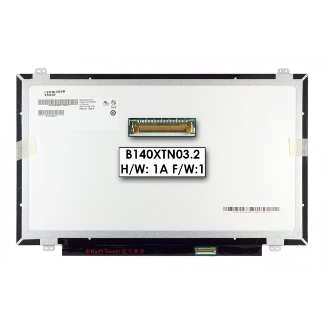 Gyári új fényes 14.0 HD (1366x768) LED Slim kijelző (csatlakozó: 30 pin - jobb)
