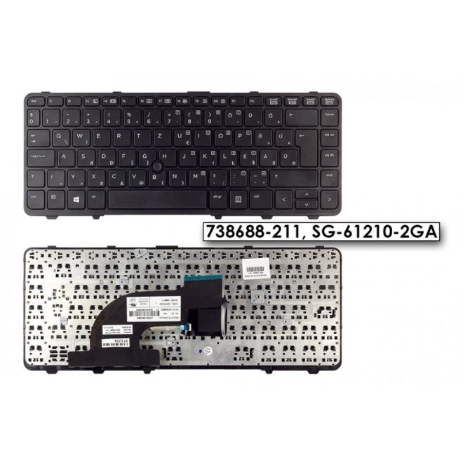 HP ProBook 640 G1, 645 G1 gyári új magyar billentyűzet trackpointtal (738688-211)