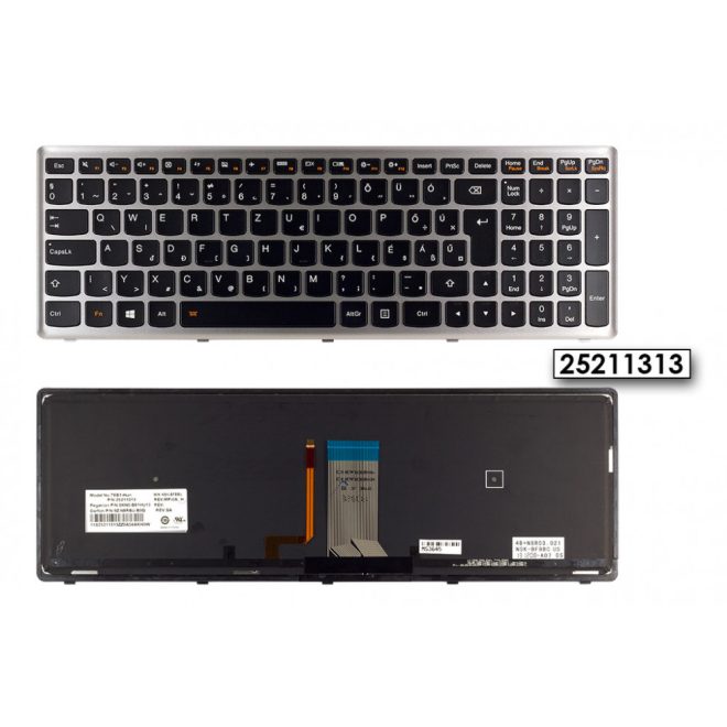 Lenovo IdeaPad U510 ezüst-fekete magyar Laptop billentyűzet