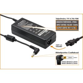   Lenovo 3000 N500 19V 4,74A 90W-os új, gyárival megegyező minőségű helyettesítő Laptop töltő