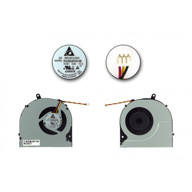 Toshiba Satellite L50, P50, S50 gyári új hűtő ventilátor, beszerelési lehetőséggel, (H000047170, KSB0805HG-CL1X)