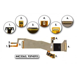   Lenovo Thinkpad T400, R400 gyári új LCD kábel (kamera csatlakozó nélkül, Bluetooth csatlakozóval) (44C5363, 93P4593)