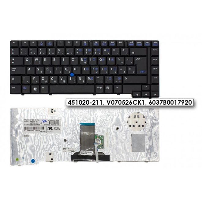 HP Compaq 8510p, 8510w gyári új magyar billentyűzet trackpointtal (452229-211, 451020-211)