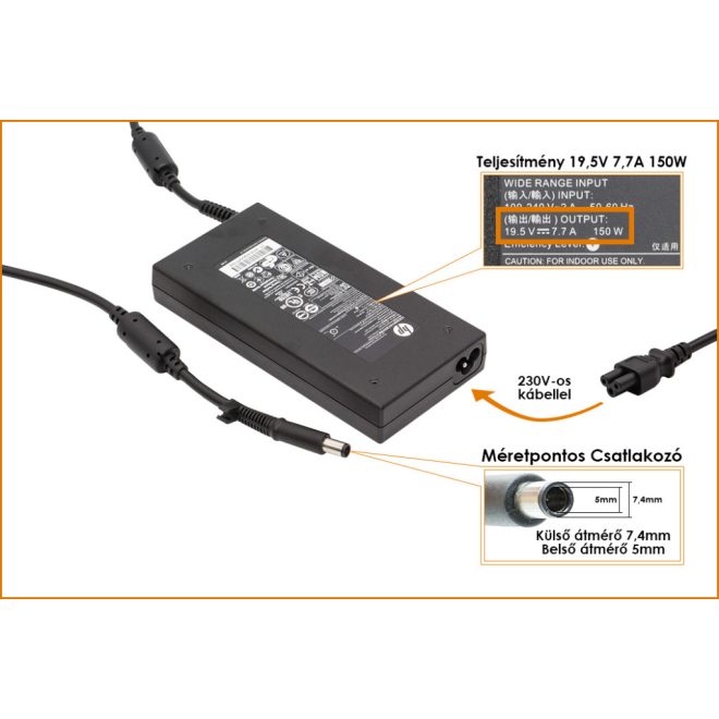 HP 19.5V 7.7A 150W gyári új töltő, (693707-001, 677763-002)