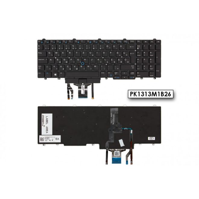 Dell Precision 15 7510 fekete magyar Laptop billentyűzet