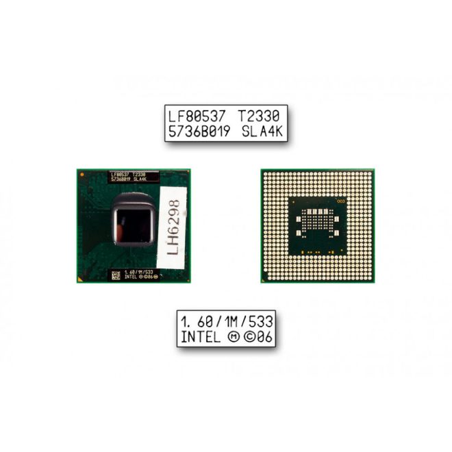 Intel Dual Core T2330 1600MHz használt CPU (SLA4K)