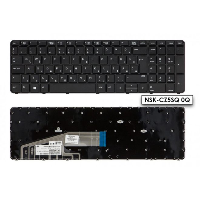 HP ProBook 450 G3, 455 G3, 470 G3 gyári új magyar keretes billentyűzet (827028-211, 841136-211)