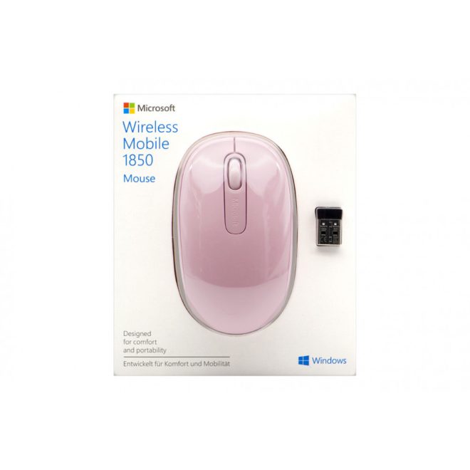 Microsoft Wireless Mobile 1850 USB-s vezeték nélküli Rózsaszín optikai egér ( U7Z-00023 )