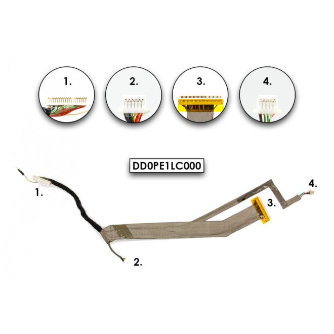 Packard Bell EasyNote MH36, MH45 (Hera GL) használt LCD kábel (DD0PE1LC000)