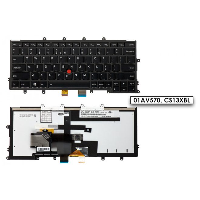 Lenovo ThinkPad X270 szürke-fekete US angol Laptop billentyűzet