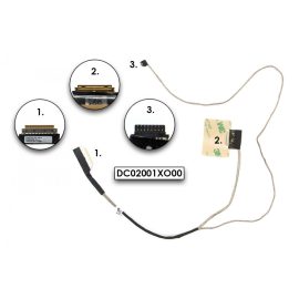   Lenovo Ideapad B50-30, B50-45, B50-70 gyári új LCD kábel  (kamera csatlakozóval, nem érintőkijelzős modellekhez) (90205534, DC02001XO00)
