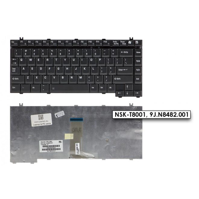 Toshiba Tecra A8, M5 gyári új matt fekete US angol billentyűzet (NSK-T8001, 9J.N8482.001)